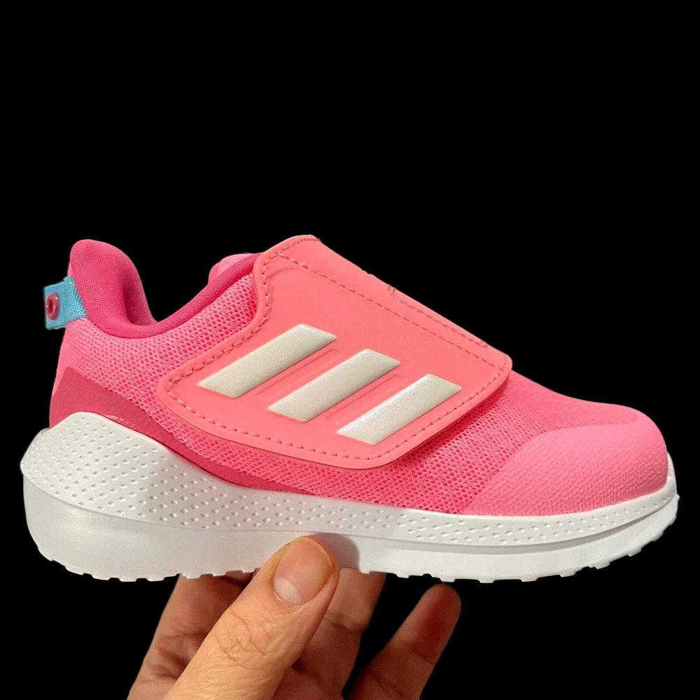 Adidas Toddler Girls Athletic Slip-On Sneakers Size 8 Pink‎ White Lightweight
